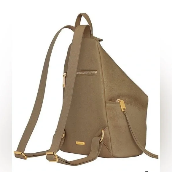 Rebecca Minkoff Julian leather Backpack in Military, brass hardware - Picture 3 of 17